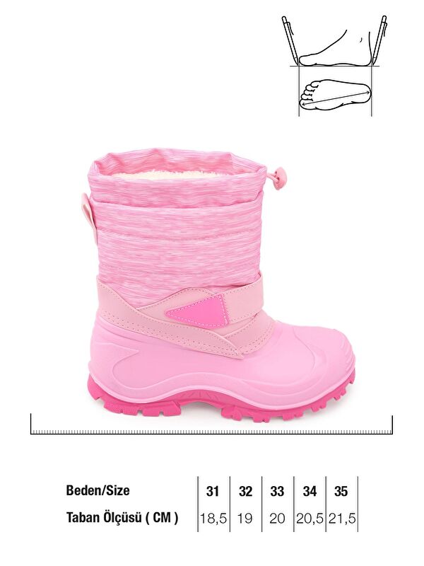 Kışlık Kız Çocuk İçi Sıcak Astarlı Kar Bot Çizme - Görsel 3