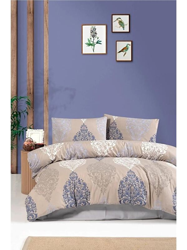 Mulberry Çarşafı Lastikli Çift Kişilik Nevresim Takımı