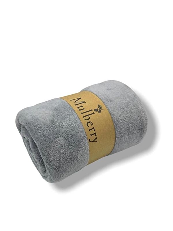 Mulberry Wellsoft Battaniye Televizyon Battaniyesi Pelüş Polar Battaniye Tek Kişilik 170*230-Gri