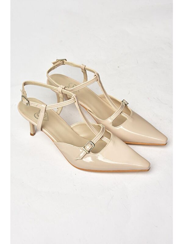 S6540712 Bej Kadın Topuklu Ayakkabı - Görsel 5