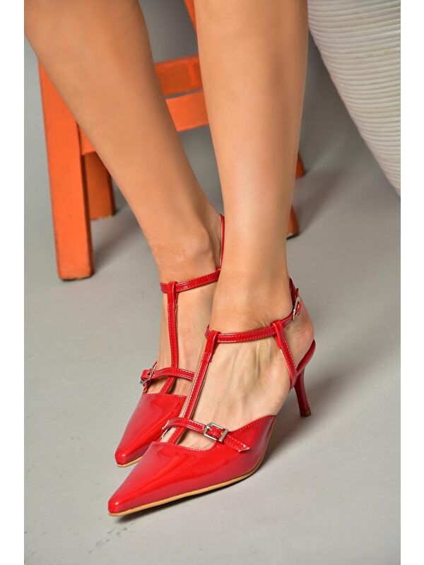 S6540712 Kırmızı Kadın Topuklu Ayakkabı - Görsel 6