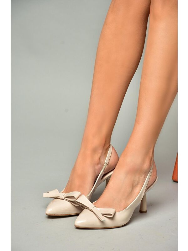 S5180819 Bej Kadın Topuklu Ayakkabı - Görsel 5