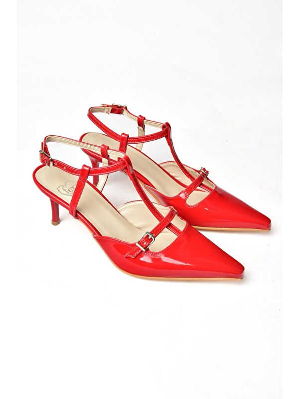 S6540712 Kırmızı Kadın Topuklu Ayakkabı - Görsel 4