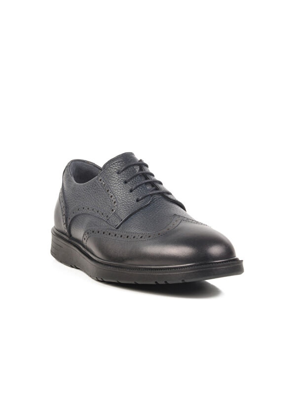 Lacivert Jel Taban Ortopedik Hakiki Deri Erkek Casual Ayakkabı M - Görsel 4