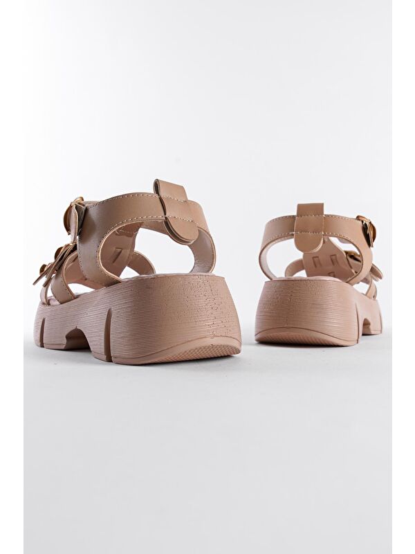 Kalın Tabanlı Bilekten Bantlı Konfor Tabanlı Kadın Sandalet - Görsel 4