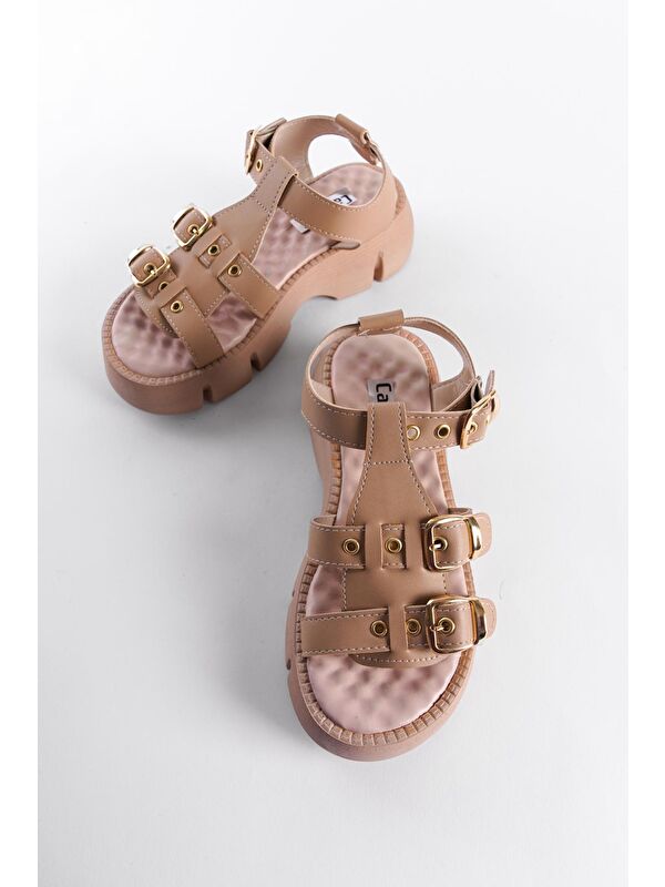 Kalın Tabanlı Bilekten Bantlı Konfor Tabanlı Kadın Sandalet - Görsel 5