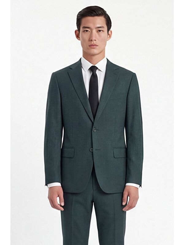 Sabri Özel Giotelli Erkek Haki Dar Kesim Slim Fit Pamuklu Dokuma Normal Bel 4 Drop Klasik Takım Elbise