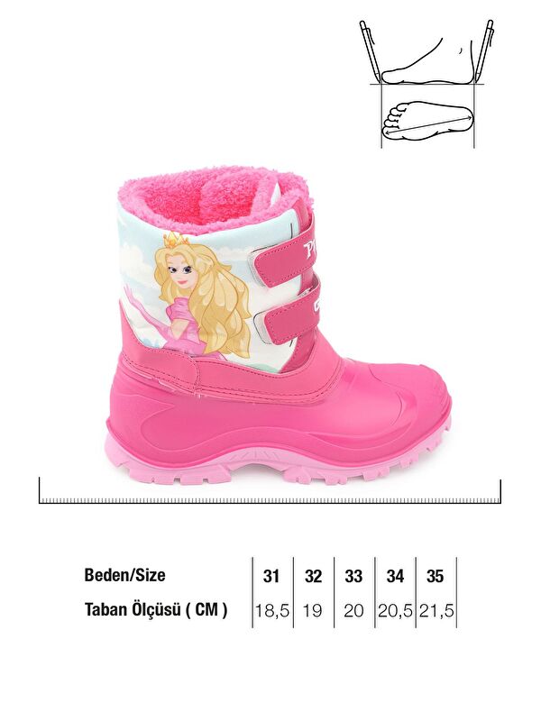 Kışlık Kız Çocuk İçi Sıcak Astarlı Prenses Kar Bot Çizme - Görsel 3
