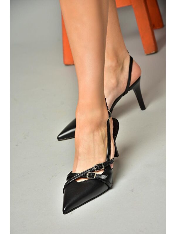 S6540719 Siyah Kadın Topuklu Ayakkabı - Görsel 6