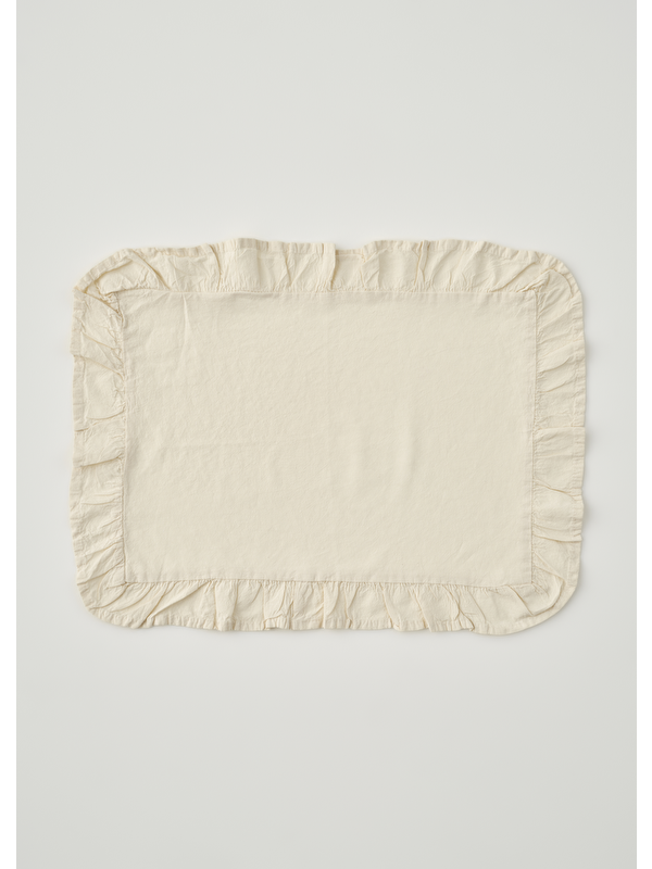 Bella Maison %100 Pamuk Elegance Fırfırlı Amerikan Servis Ekru (35x45 cm)