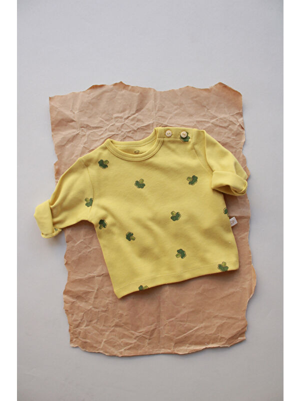 Oh La La Koala For Little Ones Brokoli Baskılı Düğme Detaylı Bebek Üst