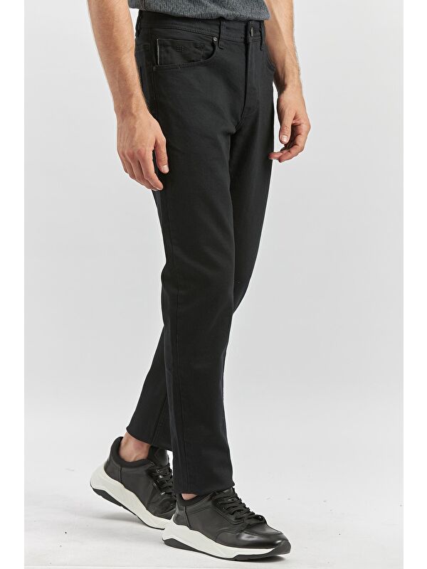 İMZA Siyah Düz Cord Slim Fit Casual Denim Jean Pantolon 1023245150
