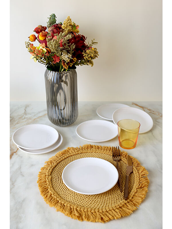 Keramika Beyaz Delta Pasta Tabağı 17 Cm 6 Adet