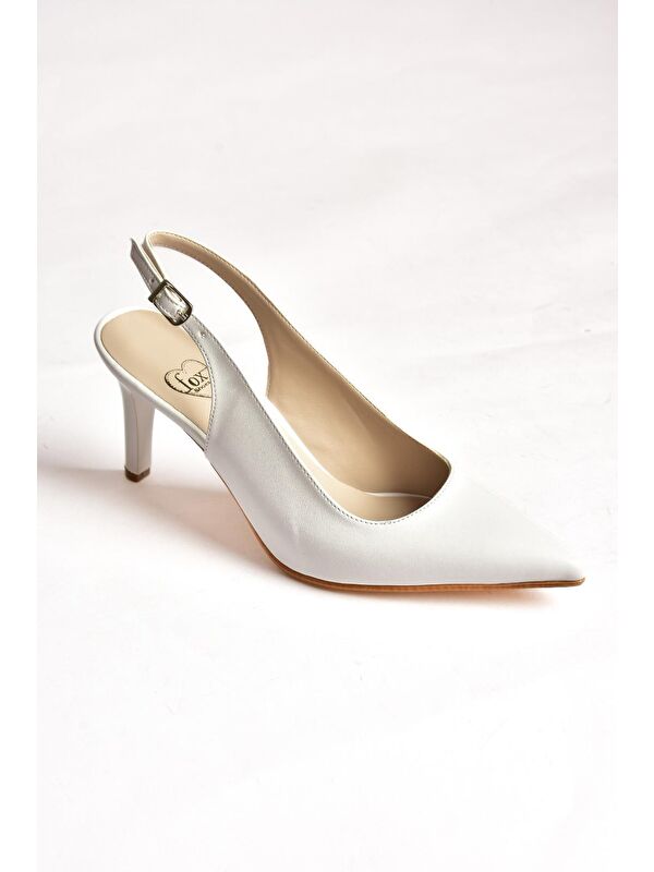 S6540717 Beyaz Kadın Topuklu Ayakkabı - Görsel 2