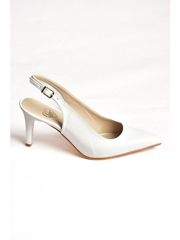S6540717 Beyaz Kadın Topuklu Ayakkabı - Görsel 3