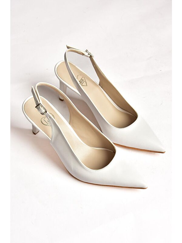 S6540717 Beyaz Kadın Topuklu Ayakkabı - Görsel 4