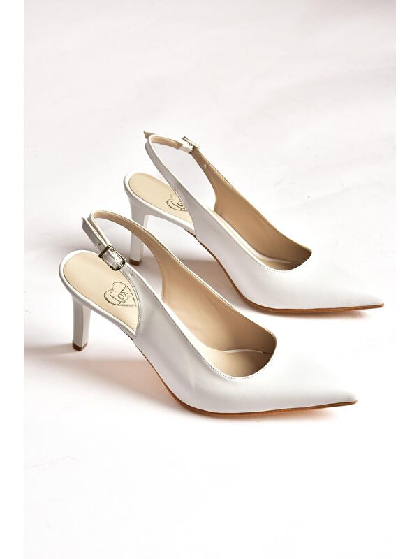 S6540717 Beyaz Kadın Topuklu Ayakkabı - Görsel 5