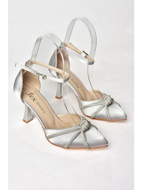 S2460619 Gümüş Kadın Topuklu Ayakkabı - Görsel 3
