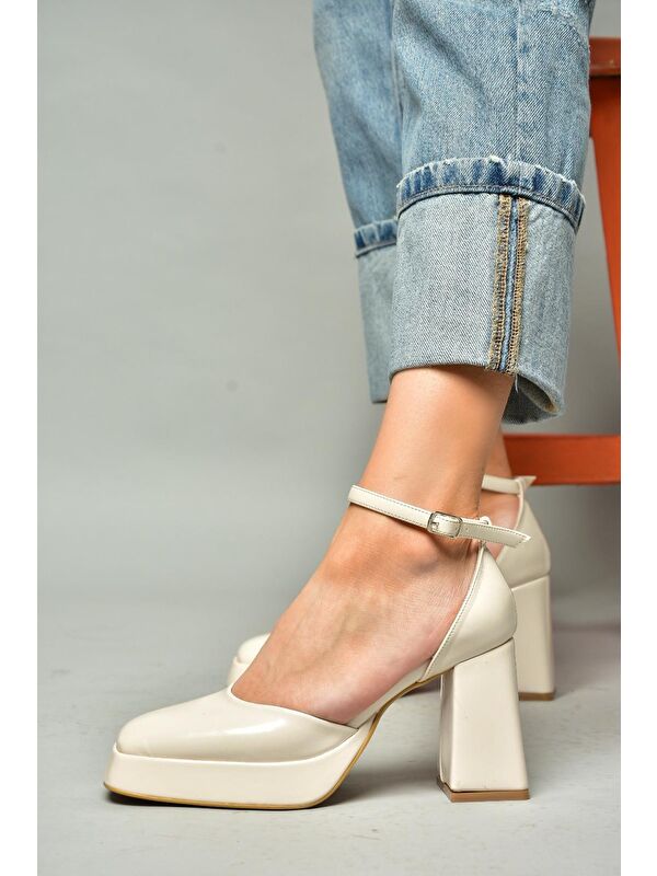 S2820303 Bej Kadın Topuklu Ayakkabı - Görsel 2