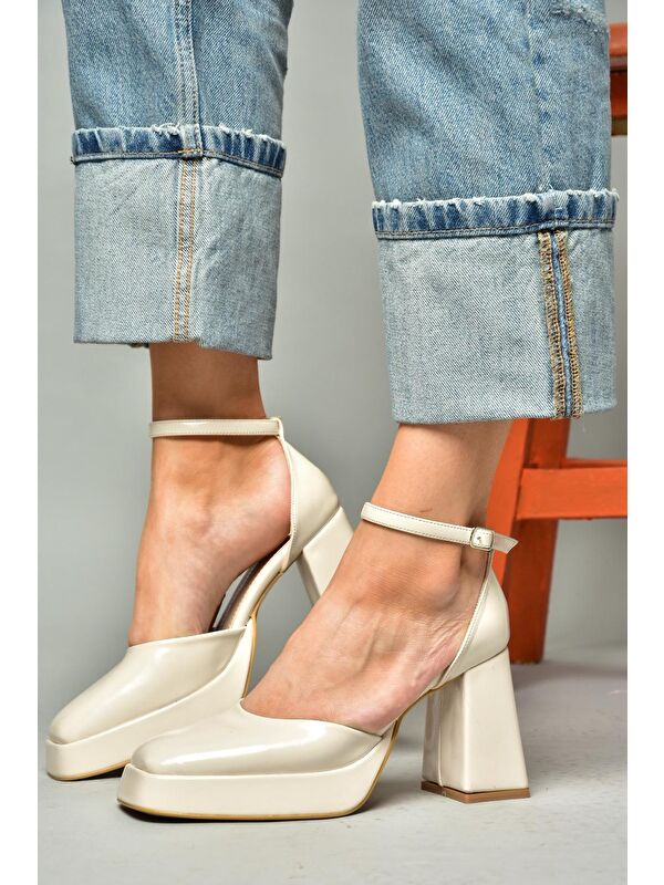 S2820303 Bej Kadın Topuklu Ayakkabı - Görsel 3