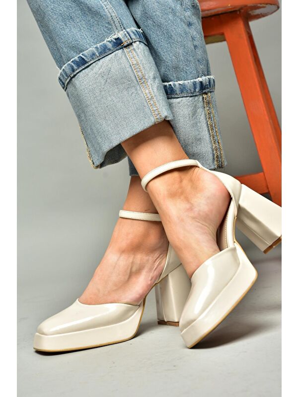 S2820303 Bej Kadın Topuklu Ayakkabı - Görsel 5