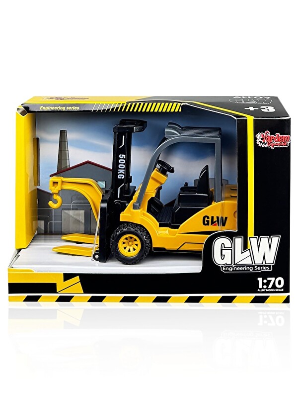 Vardem Oyuncak Kutulu Sürtmeli Metal İnşaat Aracı Forklift - Standart