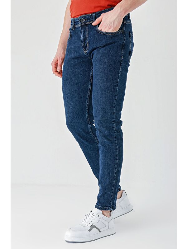İMZA Lacivert Gabardin 5 Cepli Slim Fit Dar Kesim Casual Denim Jean Jean Pantolon 1023240150