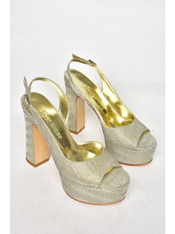 S2460599 Altın Kadın Topuklu Ayakkabı - Görsel 4