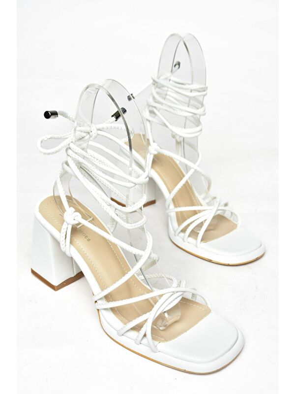 S2824705 Beyaz Kadın Topuklu Ayakkabı - Görsel 4