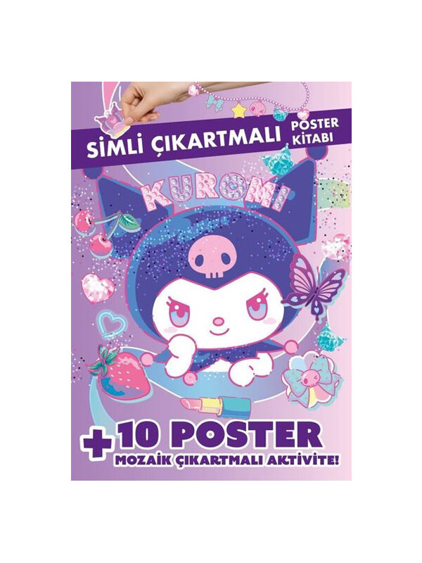 Doğan Çocuk Kuromi Simli Çıkartmalı Poster Kitabı