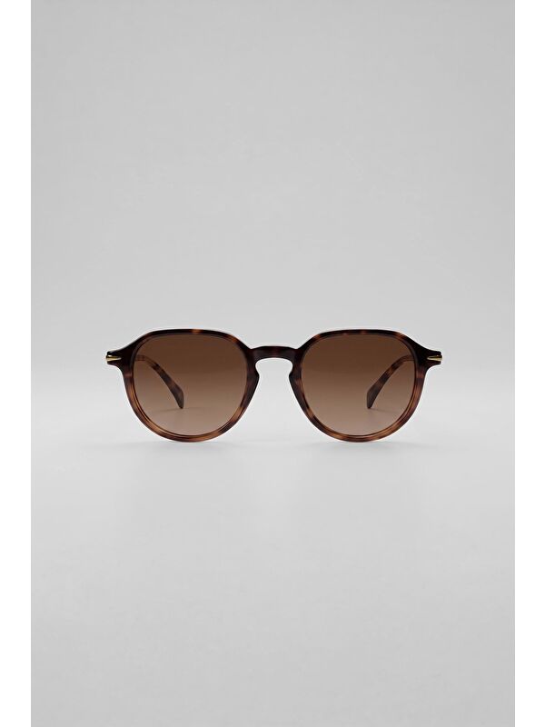 Abluka Online Unisex Retro Oval Asetat Çerçeve Güneş Gözlüğü Kahverengi
