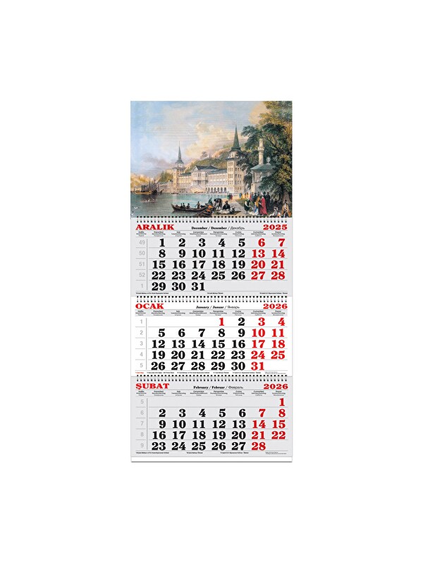 Keskin Color Keskin 2026-3 Aylık Spiralli Jumbo Denizci Takvim-Gravür