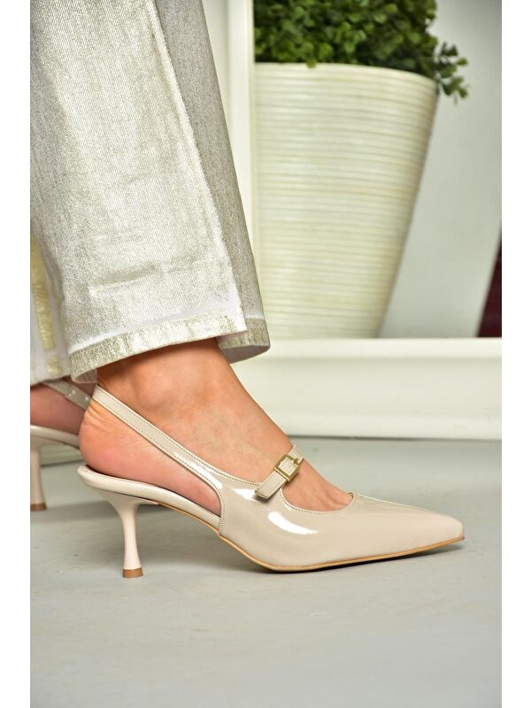 S4042006 Bej Kadın Topuklu Ayakkabı - Görsel 9