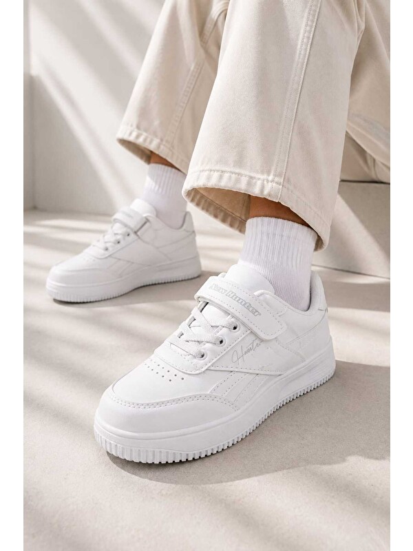 Slipcat Çocuk Günlük Spor Ayakkabı Okul-Günlük Cırt Cırtlı Rahat Sneaker Hafif Kaymaz Taban