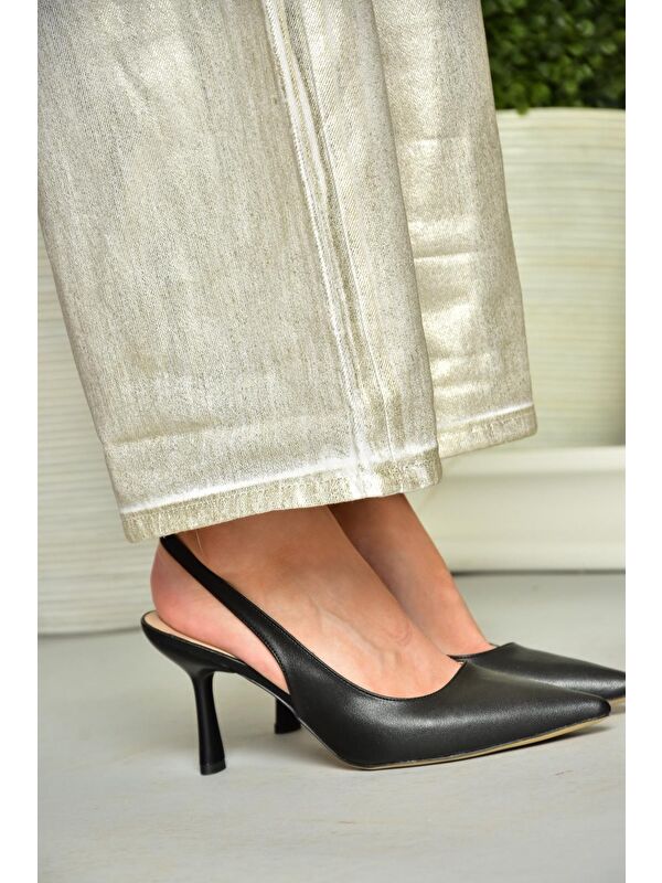 S3697482 Siyah Kadın Topuklu Ayakkabı - Görsel 7