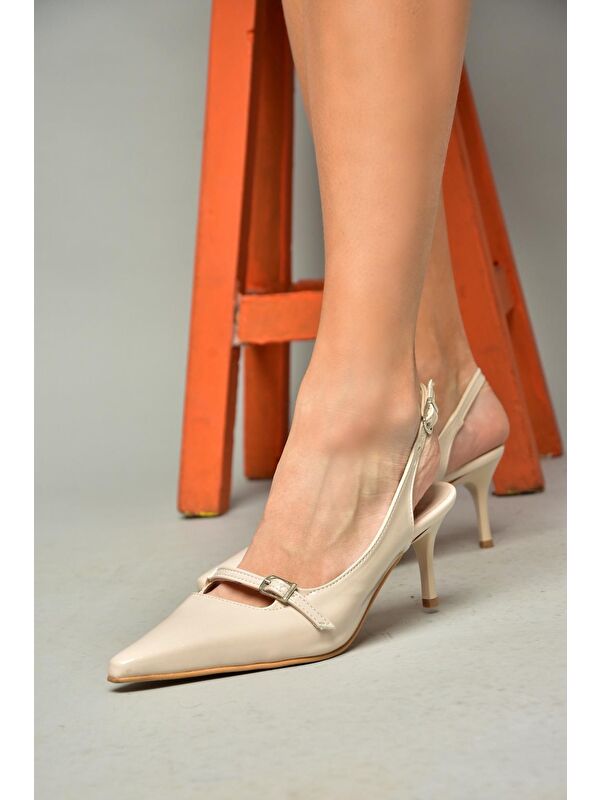 S6540722 Bej Kadın Topuklu Ayakkabı - Görsel 6