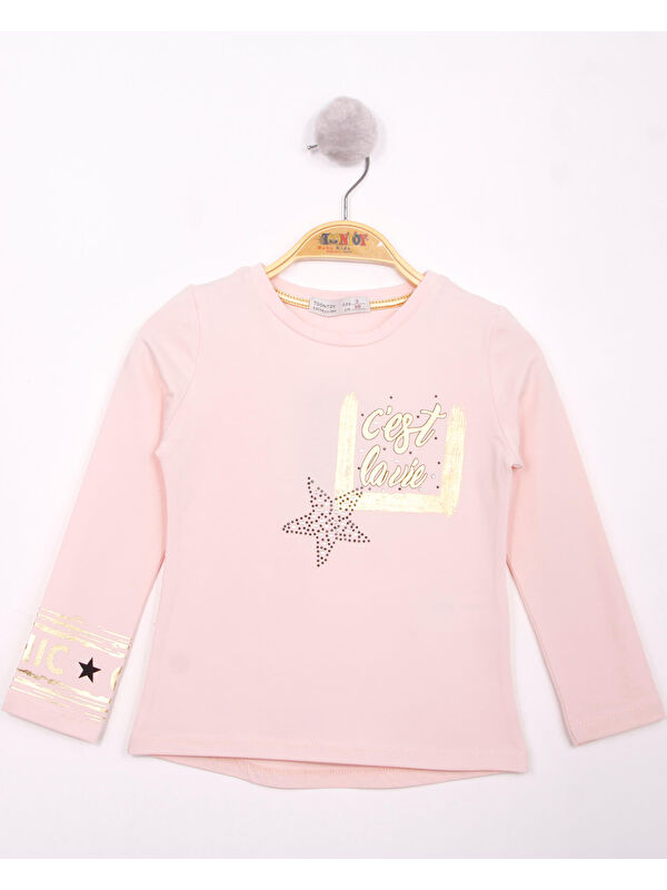 Toontoykids Kız Çocuk Yıldızlı Chic Baskılı T-Shirt