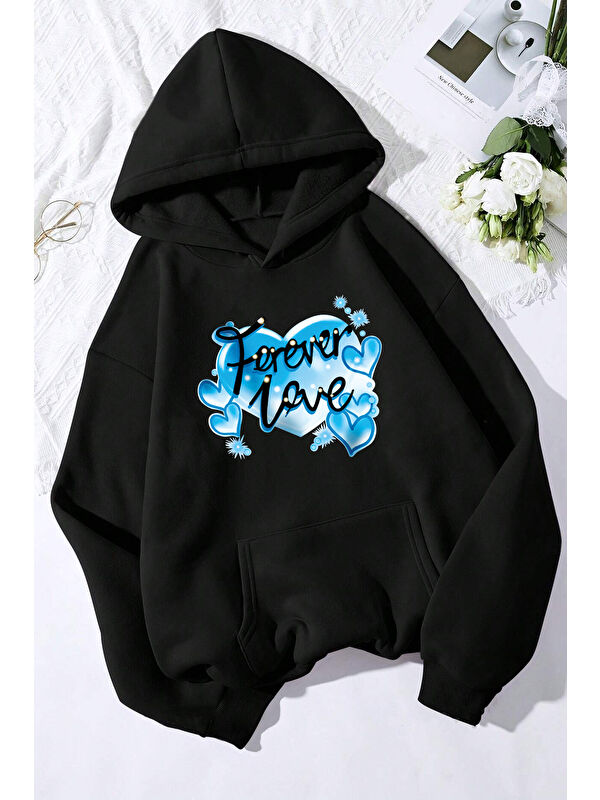 uyguntarz Forever Love Baskılı Unisex Oversize Sweatshirt