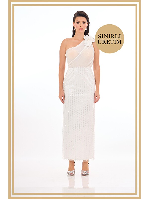 CARMEN Limited Edition | Isadora Beyaz Midi Elbise