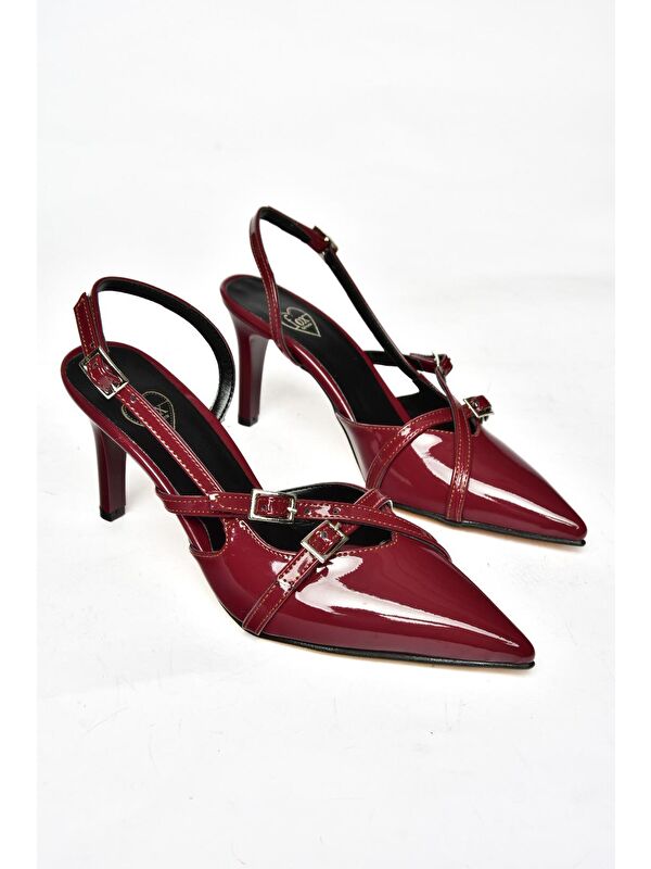 S6540719 Bordo Kadın Topuklu Ayakkabı - Görsel 5
