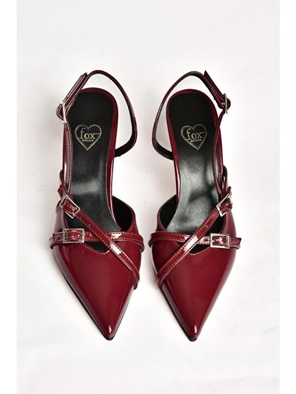 S6540719 Bordo Kadın Topuklu Ayakkabı - Görsel 4