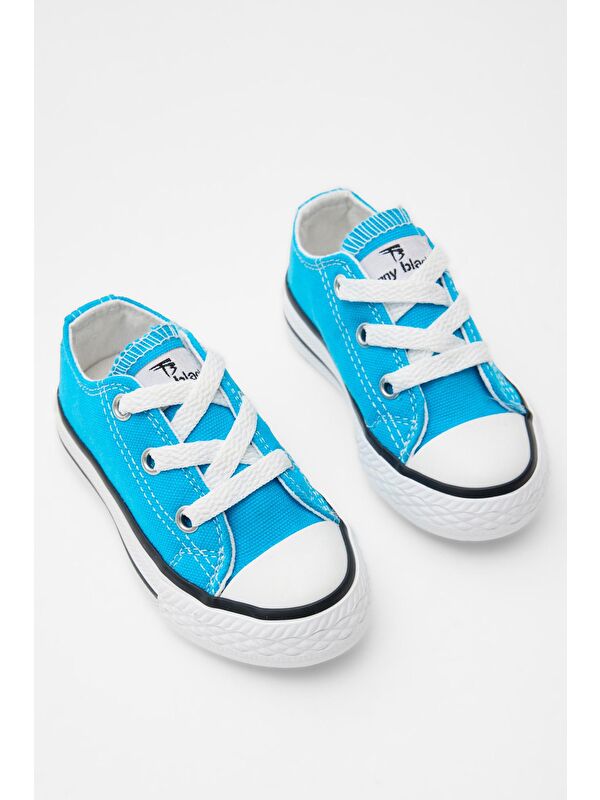 Çocuk Unisex Bebe Mavisi Rahat Kalıp Bağcıklı Sneaker - Görsel 5