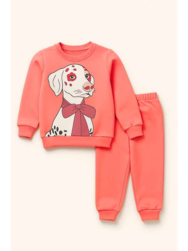 Katia And Bony Kız Çocuk Dalmaçyalı Köpek Desenli Pijama Takımı Pembe