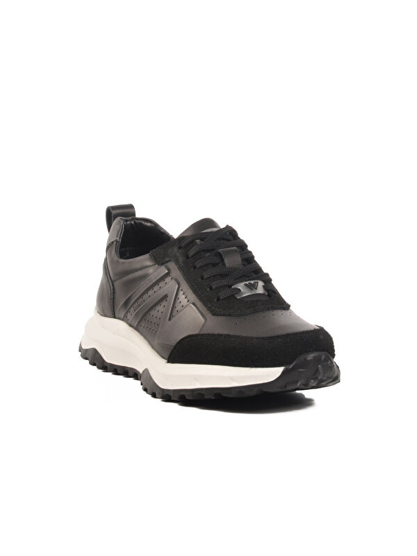 Siyah Hakiki Deri Erkek Casual Ayakkabı Ciksa M - Görsel 4