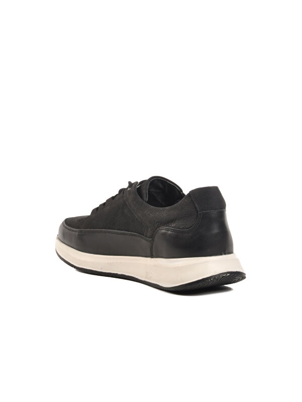 Siyah Hakiki Deri Erkek Casual Ayakkabı Pika M - Görsel 5