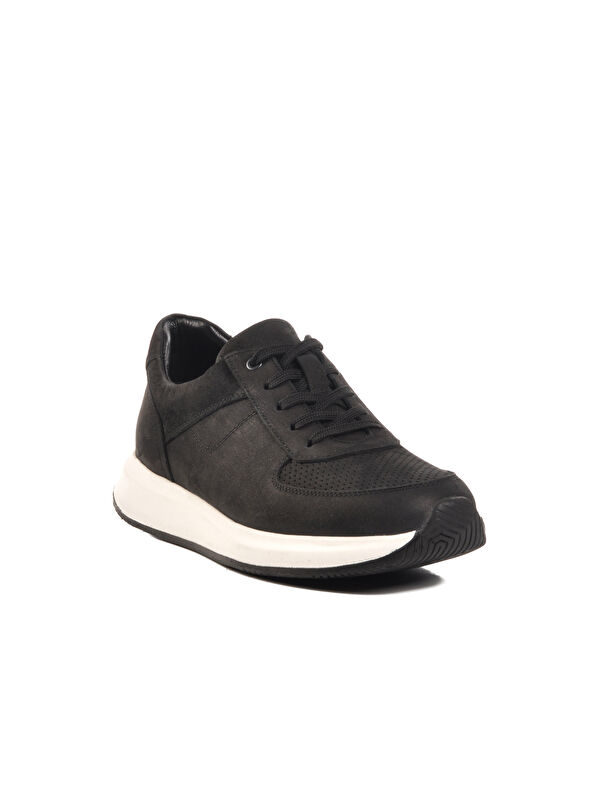 Siyah Nubuk Hakiki Deri Erkek Casual Ayakkabı Vadoo M - Görsel 4