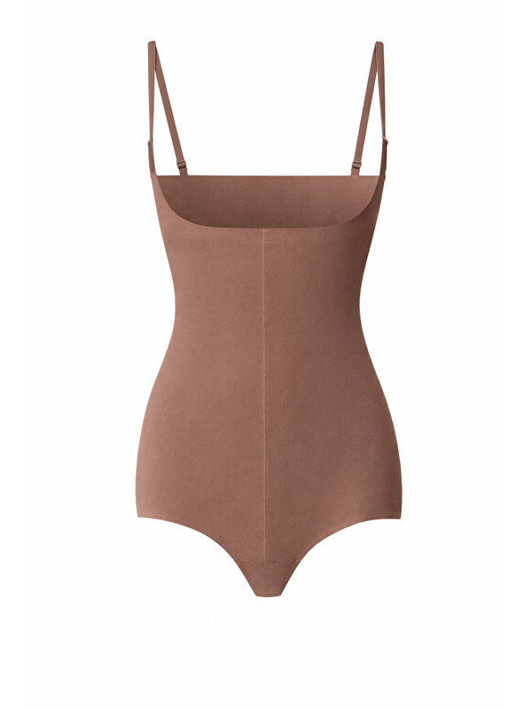 C&City Lazer Kesim Göğsü Açık Slip Korse C19240 Cappucino