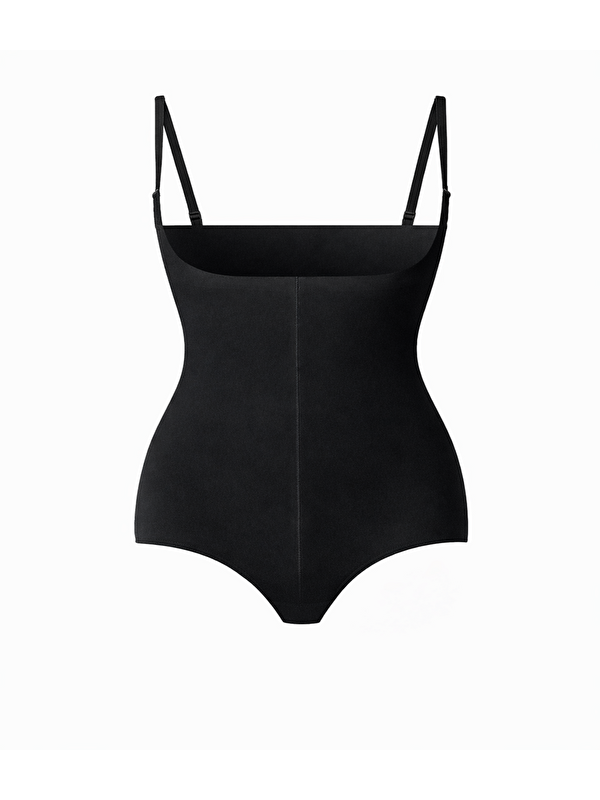 C&City Lazer Kesim Göğsü Açık Slip Korse C19240 Siyah