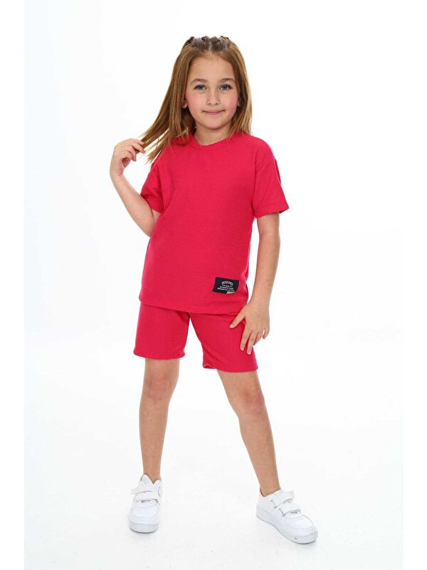 My Kids Wear Bisiklet Yaka Şortlu Kız Çocuk Şortlu Takım
