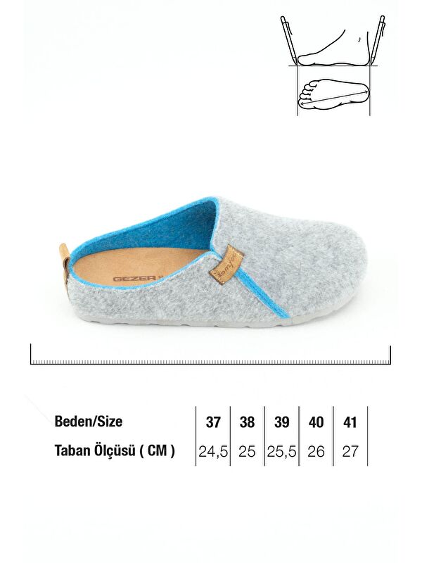 Kışlık Keçe Comfort Taban Kadın Ev Bahçe Terlik - Görsel 3